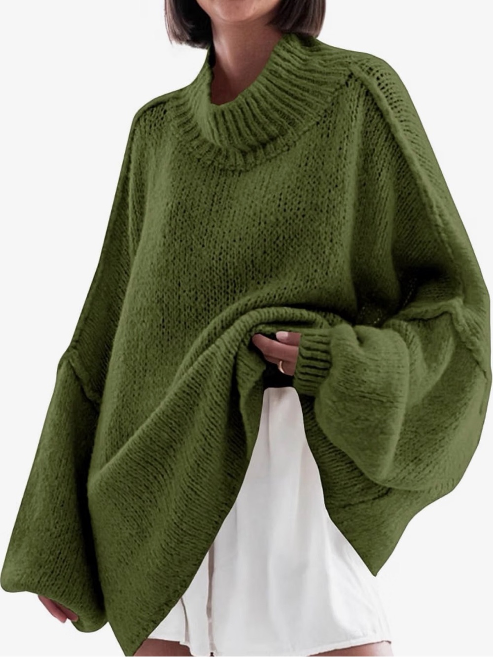 Amazon | Womens Oversized Sweaters Mock Neck Sweater